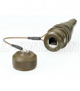 Category 5e, RJ45 In-line Receptacle, Zinc-Nickel finish with Grounding Shield and Dust Cap