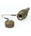 Category 5e, RJ45 In-line Receptacle, Zinc-Nickel finish with Grounding Shield and Dust Cap