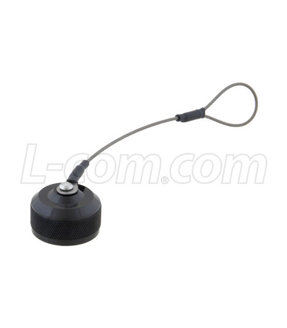 Dust Cap w/ Lanyard for Ruggedized In-line Receptacle, Electroless Nickel Finish