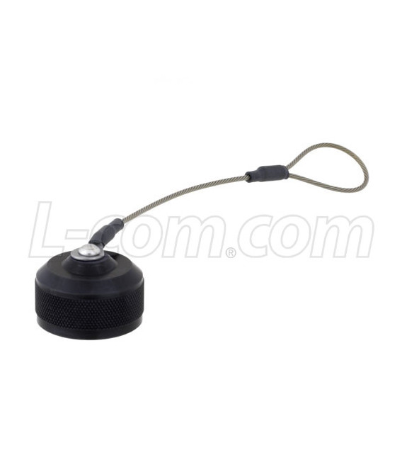 Dust Cap w/ Lanyard for Ruggedized In-line Receptacle, Anodized Aluminum Finish