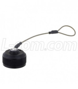 Dust Cap w/ Lanyard for Ruggedized In-line Receptacle, Anodized Aluminum Finish