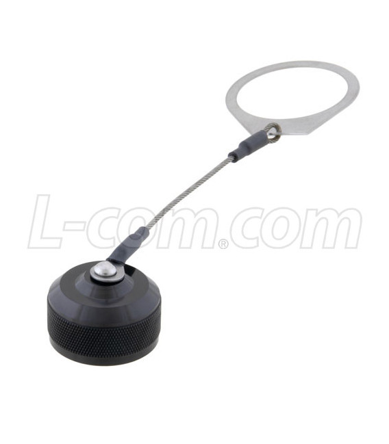 Dust Cap w/ Collared Lanyard for D38999 Jam-Nuts, Electroless Nickel Finish