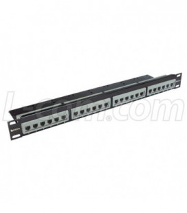 1.75" Panel with 4 TDS1881 RJ45 (8x8) 6-Port Bridging Adapters
