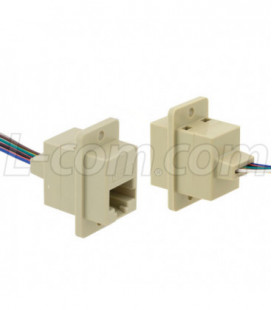 Modular Panel Jack, Cat 3, RJ45K (8x8K) / Wires, 30µ, Ivory