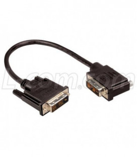 DVI-D Single Link LSZH DVI Cable Male / Male Right Angle, Left, 10.0 ft