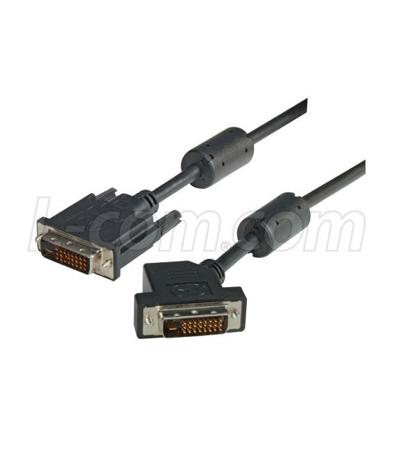 DVI-D Dual Link LSZH DVI Cable Male / Male 45 Degree Left, 5.0 ft