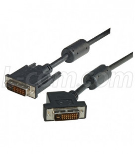 DVI-D Dual Link LSZH DVI Cable Male / Male 45 Degree Left, 1.0 ft