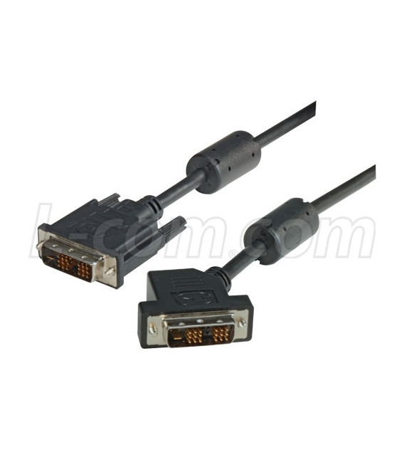 DVI-D Single Link LSZH DVI Cable Male / Male 45 Degree Left, 1.0 ft
