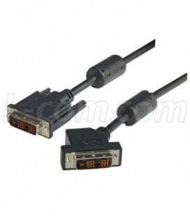 DVI-D Single Link LSZH DVI Cable Male / Male 45 Degree Left, 3.0 ft