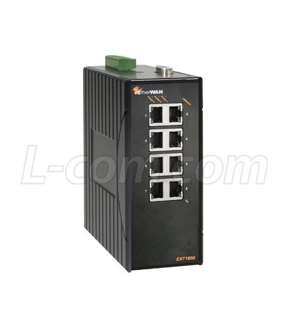 EtherWAN Managed NEMA Hardened Ethernet Switch 8 10/100TX Ports + 1 100FX, MM, 2km, SC