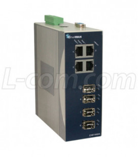 EtherWAN Managed Industrial Ethernet Switch 8 10/100TX Ports + 2 1000LX, SM, 10km, SC