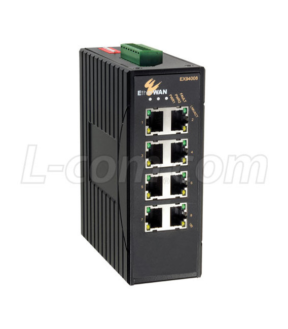 EtherWAN Unmanaged NEMA Hardened Ethernet Switch 8 10/100TX Ports
