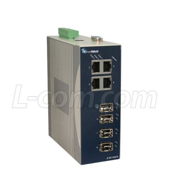 EtherWAN Managed Industrial Ethernet Switch 8 10/100TX Ports + 2 1000SX, MM, 550M, SC