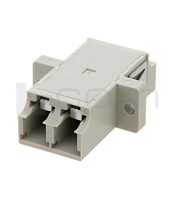 LC Shutter Coupler, Duplex, With Flange, Beige