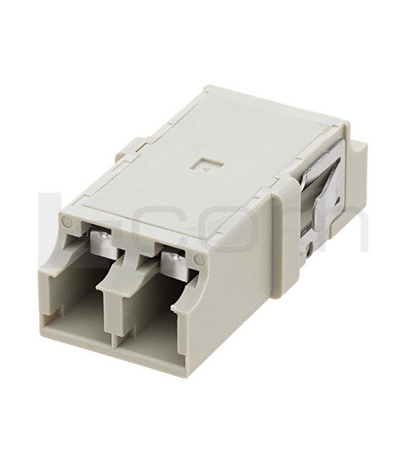 LC Internal Shutter Coupler, Duplex, No Flange, Beige