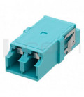 LC Internal Shutter Coupler, Duplex, No Flange, Aqua