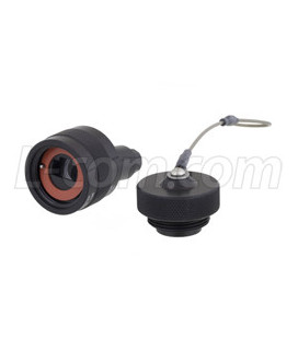 Category 6, Ruggedized RJ45 Plug, Anodized finish, for cable OD .190-.270" w/ Dust Cap