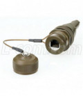 Category 6, RJ45 In-line Receptacle, Zinc-Nickel finish with Grounding Shield and Dust Cap