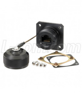 Cat6, Flange Mount, Anodized finish with Mounting Hardware and Dust Cap