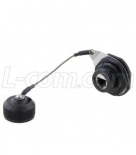 Cat6, Ruggedized D38999 Jam-nut, Electroless Nickel finish with Grounding Shield and Dust Cap