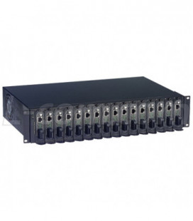 Media Converter Chassis, 16 Slot, Dual Power Supplies, 19" Rack-mount