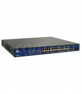 EtherWAN Web Based Managed Industrial Ethernet Switch 10/100TX PoE 24-Ports + 2GIG SFP Combo