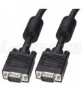 Premium VGA Cable, HD15 Male / Male with Ferrites, Black 25.0 ft