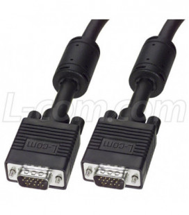 Premium VGA Cable, HD15 Male / Male with Ferrites, Black 50.0 ft