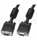 Premium SVGA Cable, HD15 Male / Female with Ferrites, Black 3.0 ft