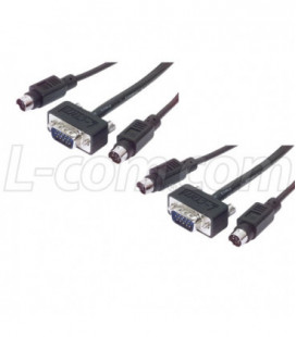 Super Thin KVM Cable, Male/Male 10.0 ft