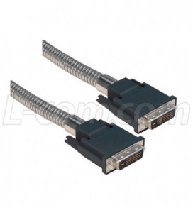 Metal Armored DVI-D Dual Link DVI Cable Male / Male 5.0 ft