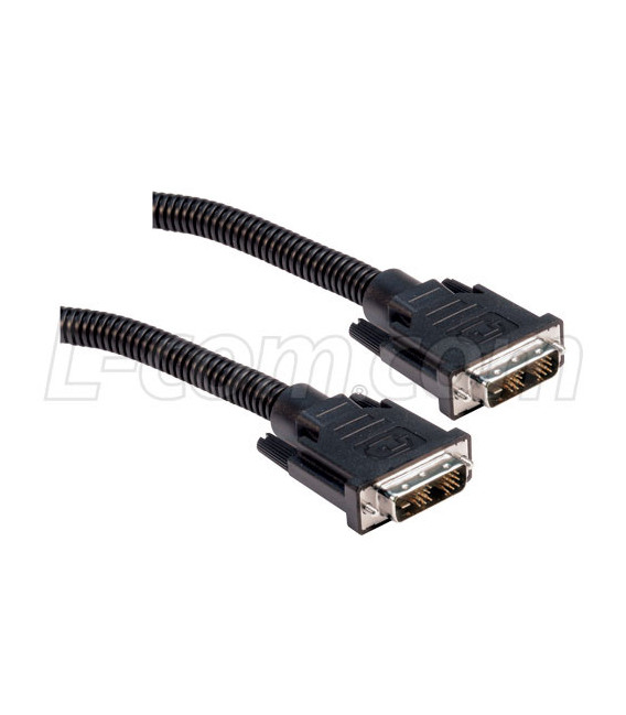 Plastic Armored DVI-D Single Link DVI Cable Male / Male 5.0 ft