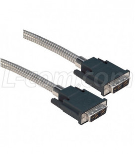 Metal Armored DVI-D Single Link DVI Cable Male / Male 15.0 ft