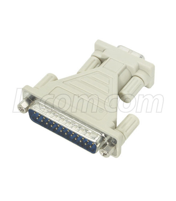 Molded AT Adapter, High Profile, DB25 Male / DB9 Female