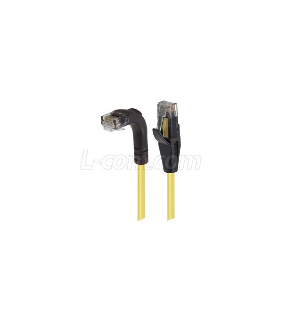 Category 5E Right Angle Patch Cable, Straight/Right Angle Down, Yellow, 3.0 ft