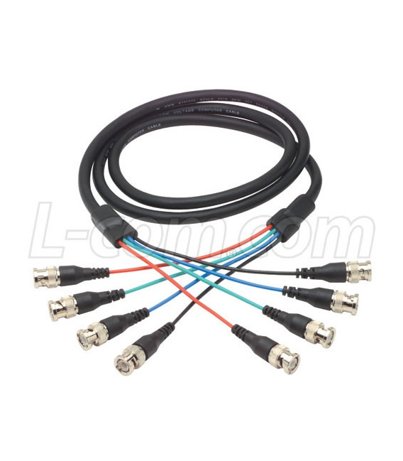 Premium RGB Multi-Coaxial Cable, 4 BNC Male / Male, 10.0 ft