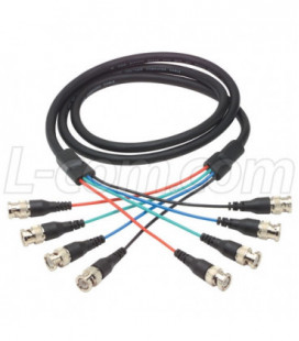 Premium RGB Multi-Coaxial Cable, 4 BNC Male / Male, 15.0 ft