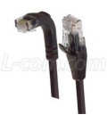 Category 5E Right Angle Patch Cable, Straight/Right Angle Down, Black 3.0 ft