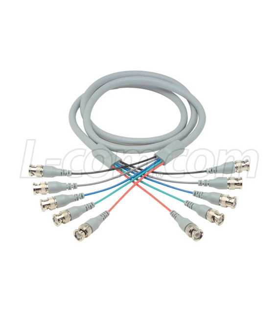 Deluxe RGB Multi-Coaxial Cable, 5 BNC Male / Male, 25.0 ft