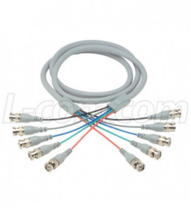 Deluxe RGB Multi-Coaxial Cable, 5 BNC Male / Male, 25.0 ft