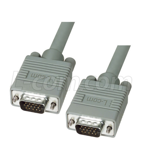 Premium SVGA Cable, HD15 Male / Male, Gray 5.0 ft