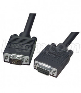 Premium SVGA Extension Cable, HD15 Male / Female, Black 50.0 ft