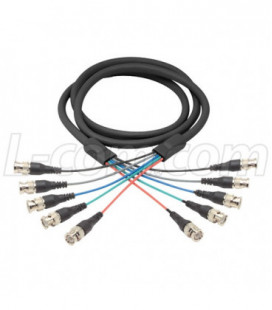 Premium RGB Multi-Coaxial Cable, 5 BNC Male / Male, 5.0 ft