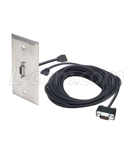 SVGA HD15 Male/Female w/ Disconnect and Wall Plate 50.0 ft