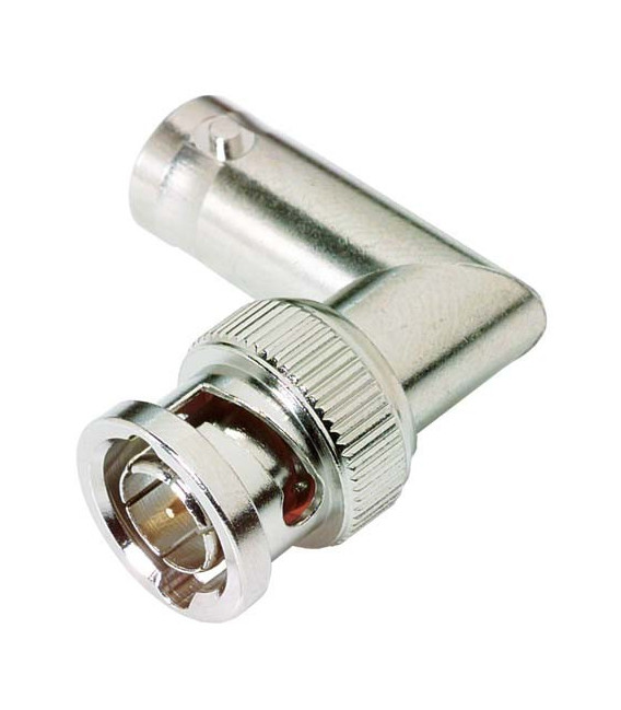 Coaxial Adapter, 75 Ohm BNC, Male / Female Right Angle