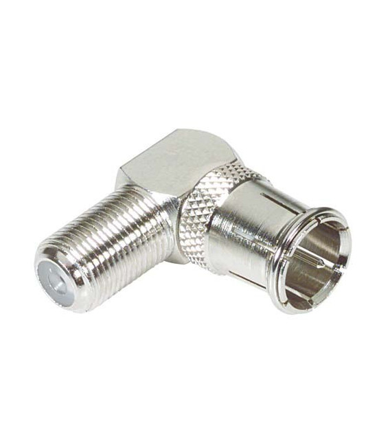 Coaxial Adapter, F Female / F Male, Push On, Right Angle