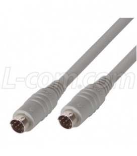 Molded Cable, Mini DIN 8 Male / Male, 20.0 ft