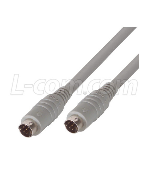 Molded Cable, Mini DIN 8 Male / Male, 6.0 ft
