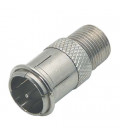 Coaxial Adapter, F Male Push-on / F Female