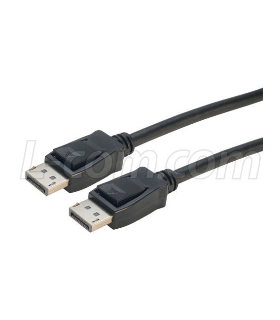Low Profile DisplayPort Cable Male-Male, Black - 1.0m